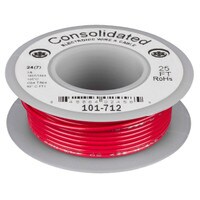 Consolidated Stranded 24 AWG Hook-Up Wire 25 ft. Red UL Rated